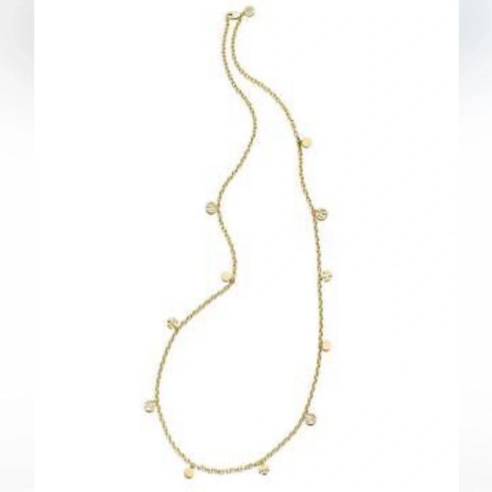 Tory Burch - Logo Charm Gold Rosary Necklace - Picture 7 of 8